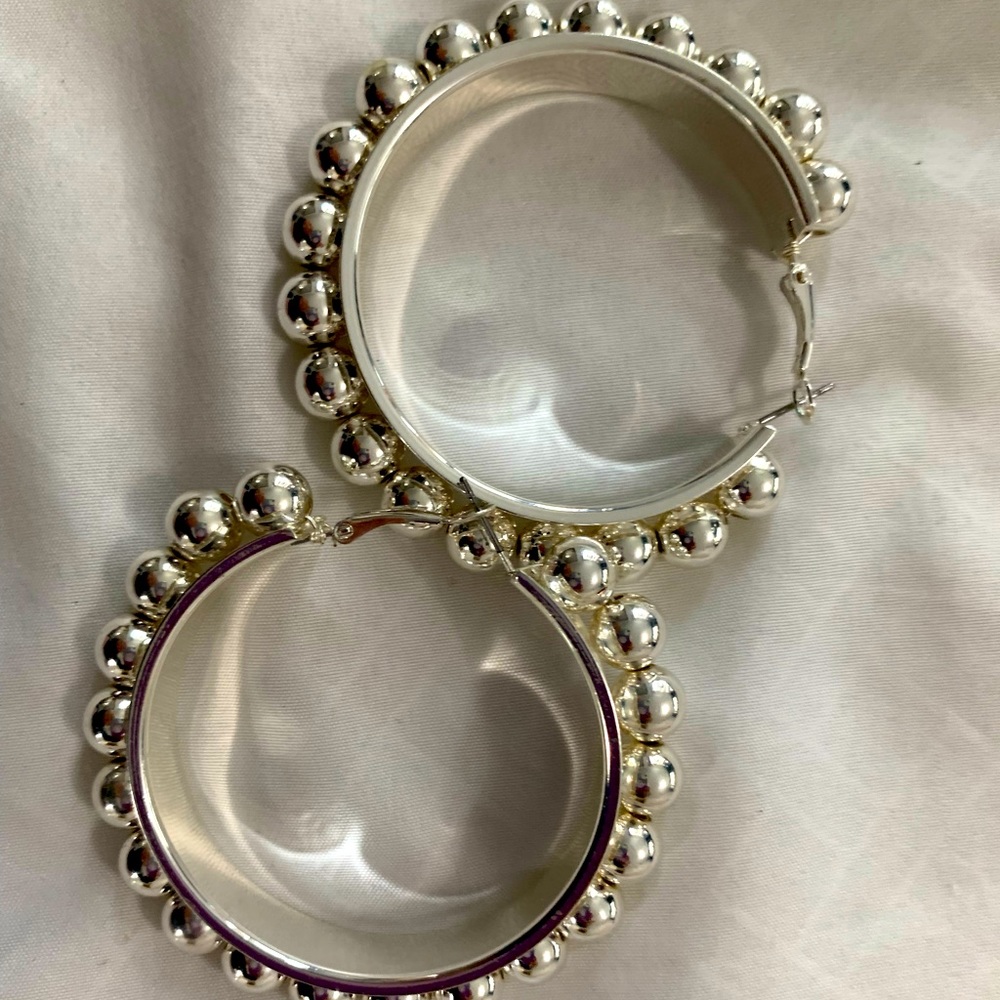 Silver hoop earrings